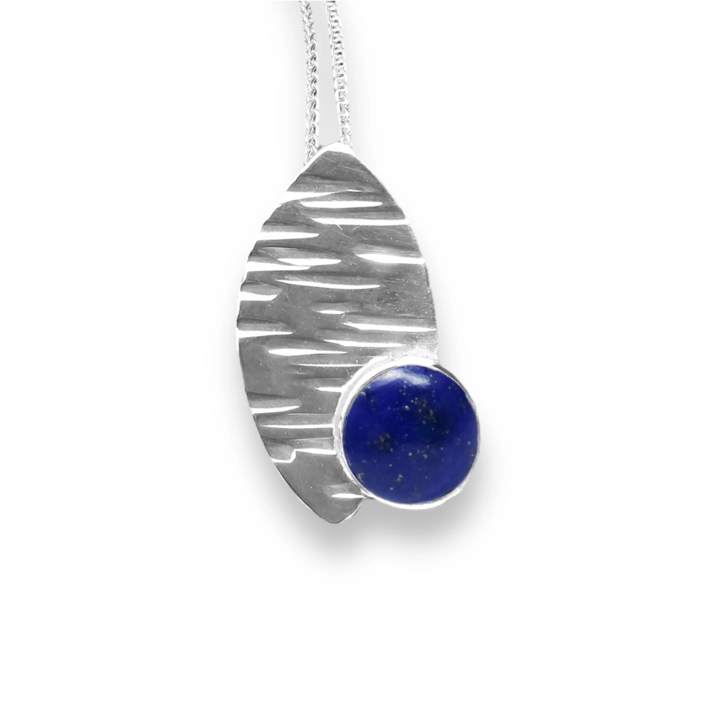 Sterling silver and 8mm Lapis Lazuli pendant